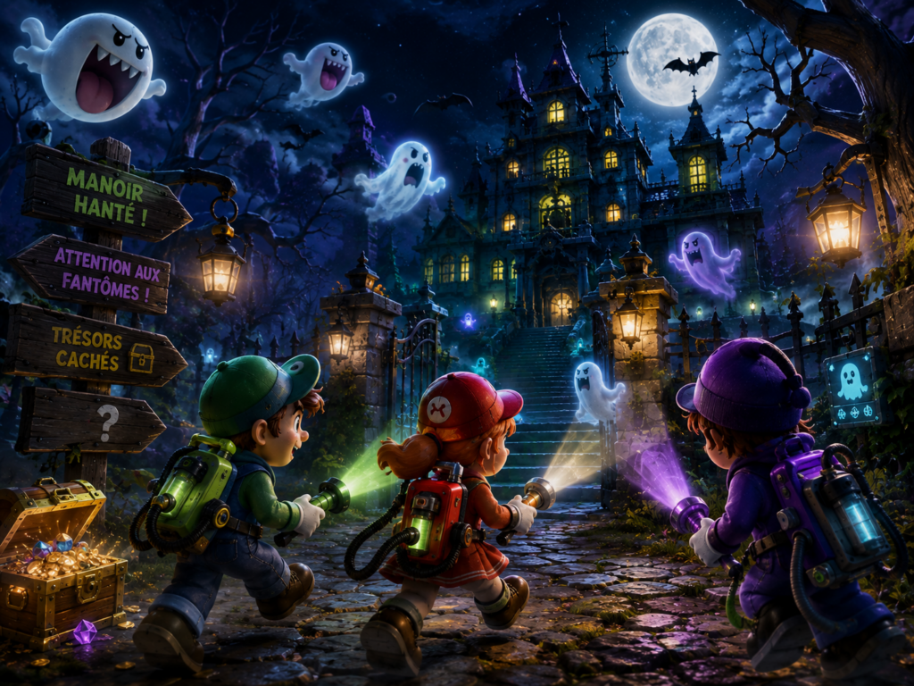 Mario, Luigi et Peach à la recherche des fantômes